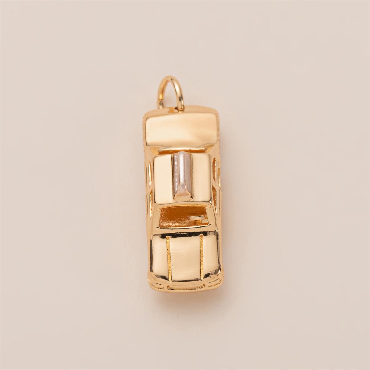 New Travel Pendant DIY Bicycle Travel Box Postcard Inlaid Zirconia Gold Plated Pendant Necklace Gold Plated