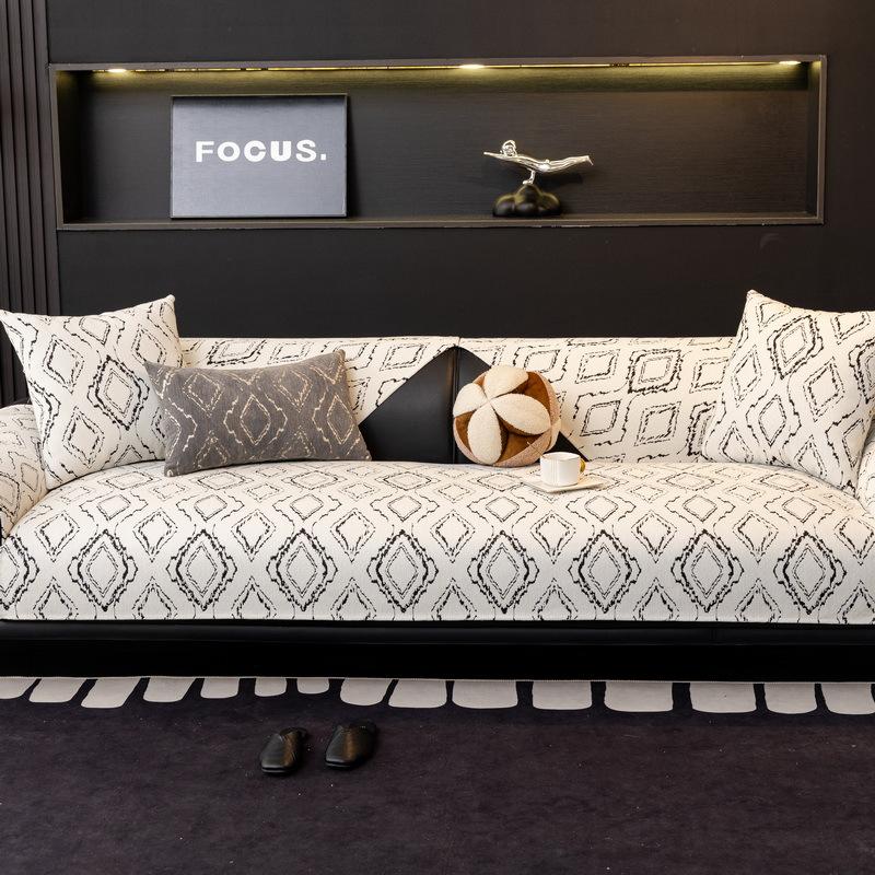 Retro Wind Chenille Sofa Cushion Four Seasons Universal Non-Slip Sofa Cover  New Straight Row Seat Cushion Cover