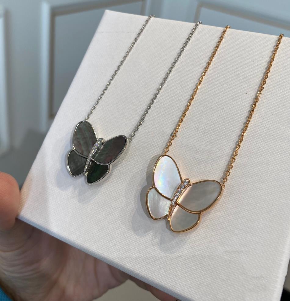 Top Quality Popular Brand Butterfly Gems Necklace Pure 925 Sliver Fashion Gift For Women Exquisite Luxury Zirconia Jewelry