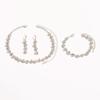 Exquisite Claw Chain Necklace Earrings Bracelet Jewelry Set - Perfect for Choker Length Evening Gowns  and Special Occasions