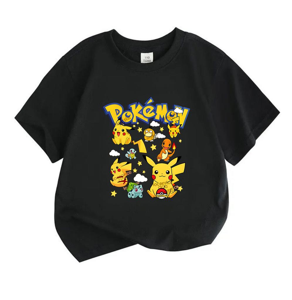 Unisex Kids Boys Girls 100% Cotton Crew Neck Short Sleeve T-Shirt, Cute Cartoon Animal Print Casual Summer Breathable Tops for Children Daily Wear