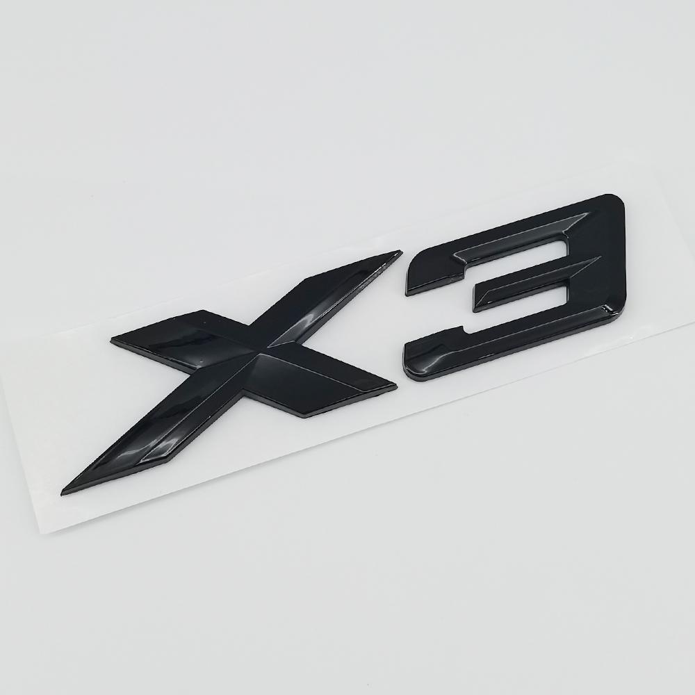 New 3D ABS Chrome Black Matte X3 Logo Nameplate Sticker Rear Trunk Emblem Badge Decals For BMW F25 E83 G01 M40i Car Accessories uo2