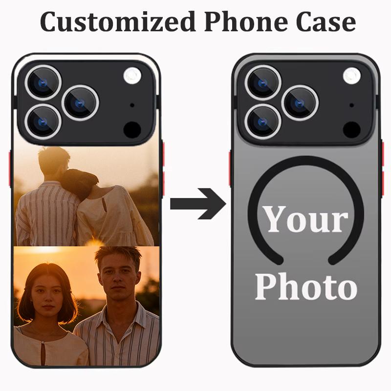Customized Photo Magnetic Phone Case For iPhone 17 15 16 Pro Max 14 13 12 Pro Air For Magsafe DIY Personalized Hard PC Cover