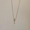 Minimalist zircon water drop pendant necklace female design neck chain commuter collarbone chain accessories