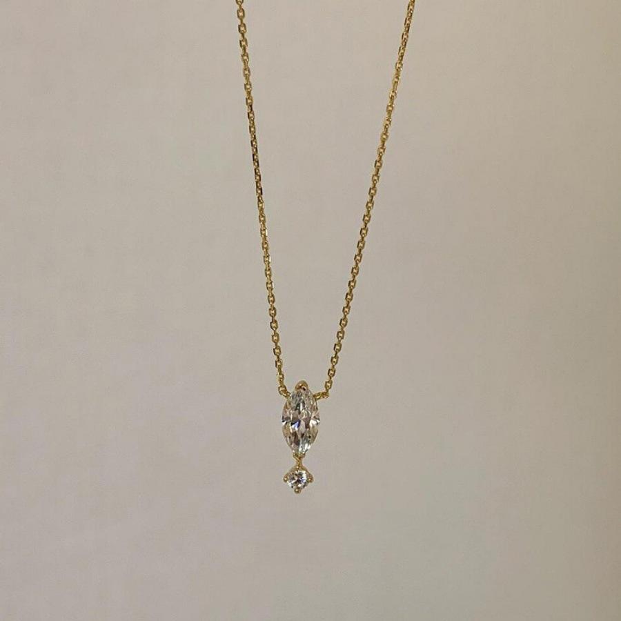 Minimalist zircon water drop pendant necklace female design neck chain commuter collarbone chain accessories