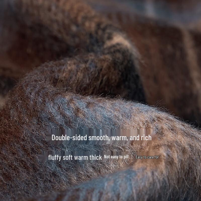 Chuyu Women's 2025 Winter Wool Blend Plaid Polo Coat