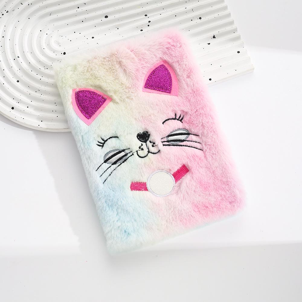 Cute Plush Embroidered A5 Cartoon Notebook Diary