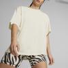 Puma Boyfriend Animal Remix Letter Print Casual Round Neck Loose Short Sleeve T-Shirt Women Tops Off-White 524821-87