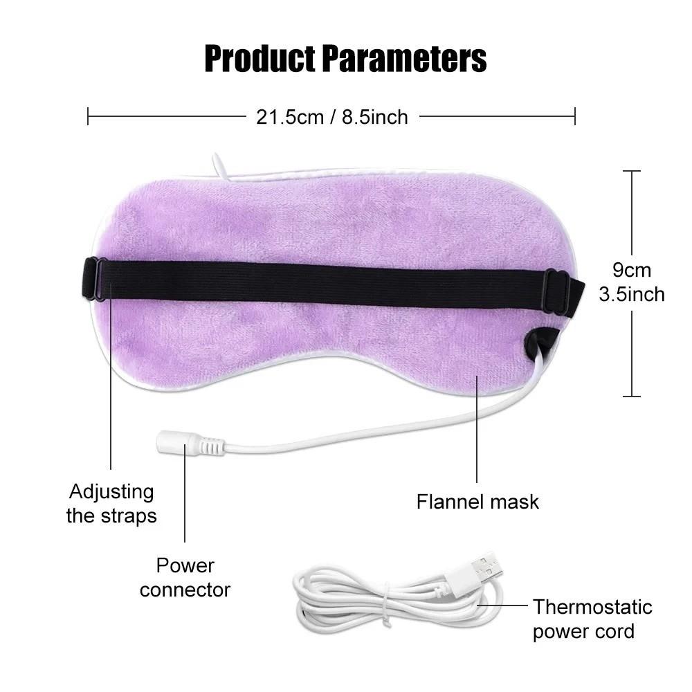 With Constant Temperature USB Heated Eye Mask Corded Design for Dark Circles Warm Compress Eye Mask Puffiness Care Sleep Mask