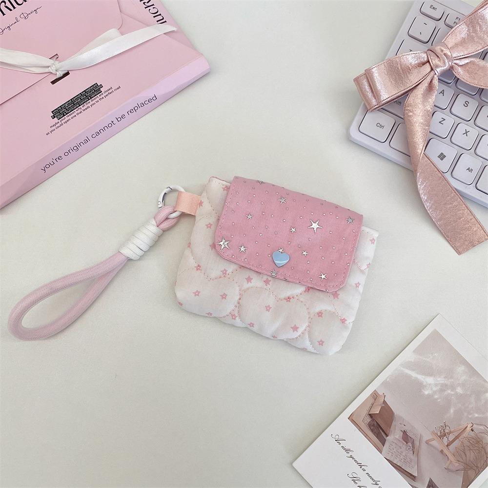 

Snap Closure Canvas Card Holder Cute Cloth Printed Wallet Cute Small Storage Bag Outdoor Style 3