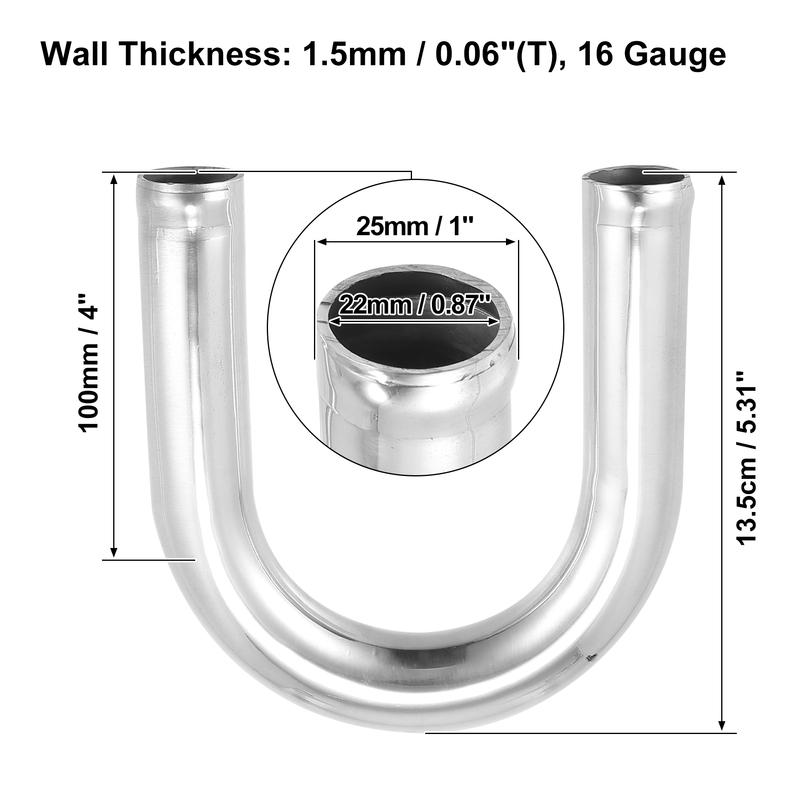 Uxcell Bend Elbow Tube Aluminum Alloy Car Univesral 25/38/45/51/63/76/89/102mm OD 100mm Length 90/180 Ddgree Air Intake Tube