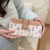 Printed Two Fold Purse Portable Multiple Cards Purse Versatile Women Long Wallet  Dating
