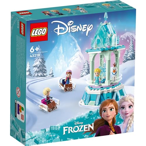 LEGO Disney Princess Anna and Elsa's Magic Merry-Go-Round Toy Present Birthday Block Educational Christmas Girls Boys Children 6 Years Old 7 Years