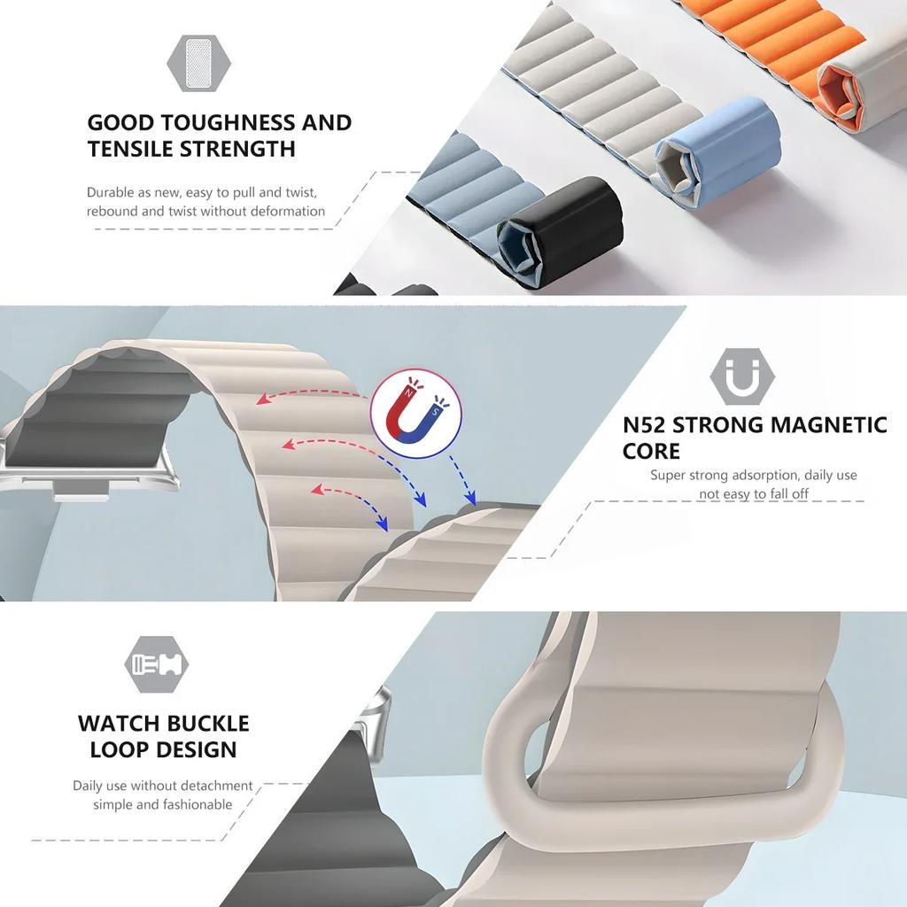 Silicone Magnetic Strap for Redmi Watch 4 Accessories Replacement Smart Watch Band Wristband Soft Sport Bracelet for Miband 8Pro