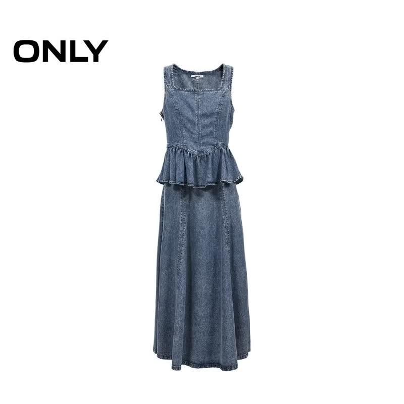 Only Women's Summer Tencel Sleeveless Denim Two-Piece Dress