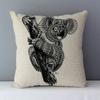 Cozy Couch Cushion Cover Home Decorative Pillows Black Elephant Kola Elk Printed Animals Pillowcase