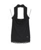 Nigaennikol Layerd Drape Halter Top_Black