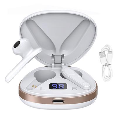 TWS Drahtloses Bluetooth-Headset Stereo Sport-Ohrhörer Touch-Steuerung Kabelloses Headset Perlmuttweiß