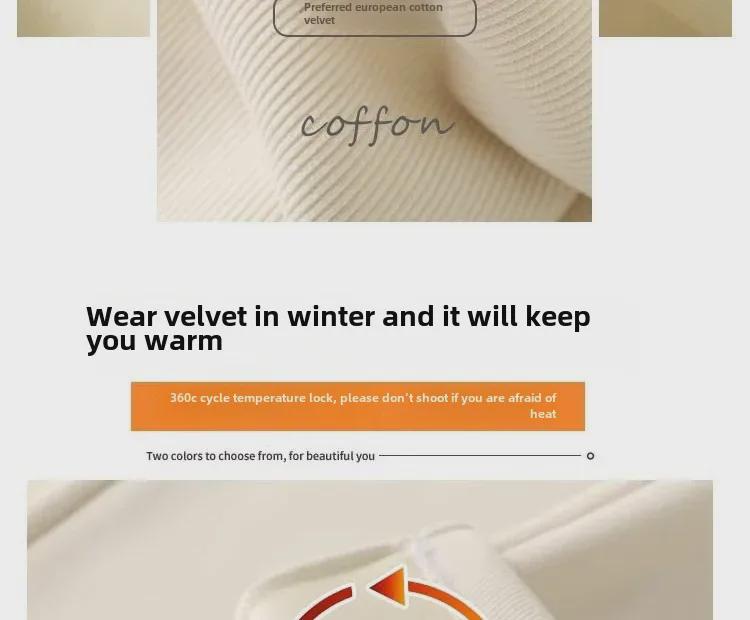 High-Waist Maternity Wide-Leg Trousers - Warm Velvet, Autumn/Winter Style