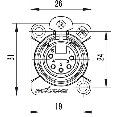 Gniazdo Tablicowe Panelowe Roxtone Xlr Rx5Fd-Nt