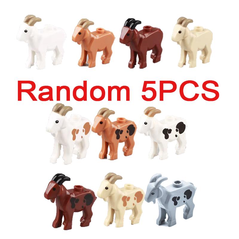 City Scene Accessories Animal Building Blocks Model Figures Farm Wolves Flamingos Pig Dog Gorillas Elephants Zoo Bricks Toy Gift