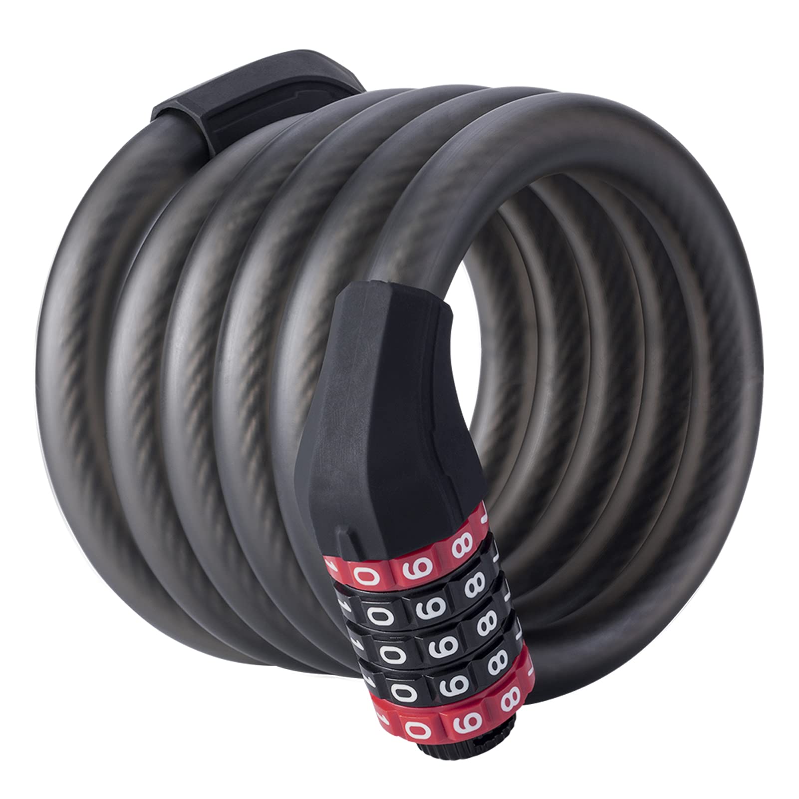 

ROCKBROS Bicycle Wire Dial Chain for Road Bikes and Cross Red and 180cm Lock, 5-Digit Anti-Theft Lock, Approx. 1.5cm Thick, Lock, Lock, Bikes, Black,