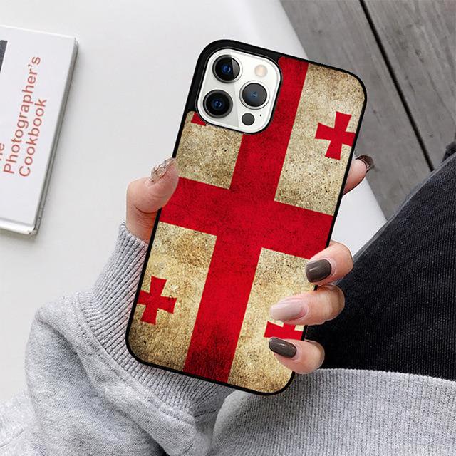 Georgia Flag Phone Case For iPhone 17 Air 16 15 14 13 12 11 Pro Max Plus Max Cover Shell coque