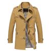 2025 Men's Pure Cotton Mid-Length Casual Trench Coat, Plus Size Jacket, Work Overcoat