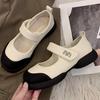 Korean version of white Mary Jane shoes for women's 2025 spring new retro versatile foreign style ugly cute casual shallow mouth single shoes