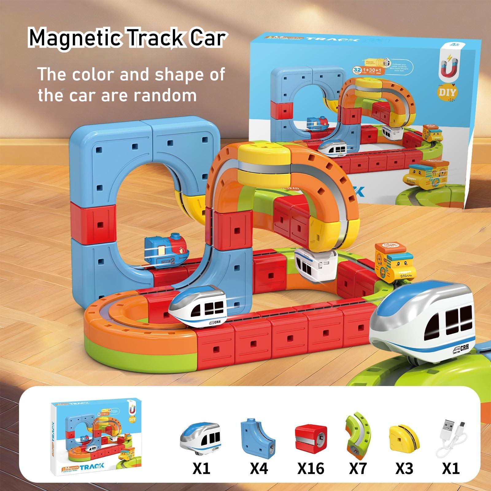 

DIY Magnetic Versatile Electric Mini Train High-speed Rail Magic Adhesion Three-dimensional Track Montessori Educational Kid Toy