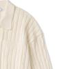 KNITTED Open Collar Pocket Cable Knit Cream