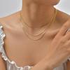 Fashion Accessories Stainless Steel Multi-Layer Three-Layer Flat Snake Chain Necklace 18K Gold Women 2125