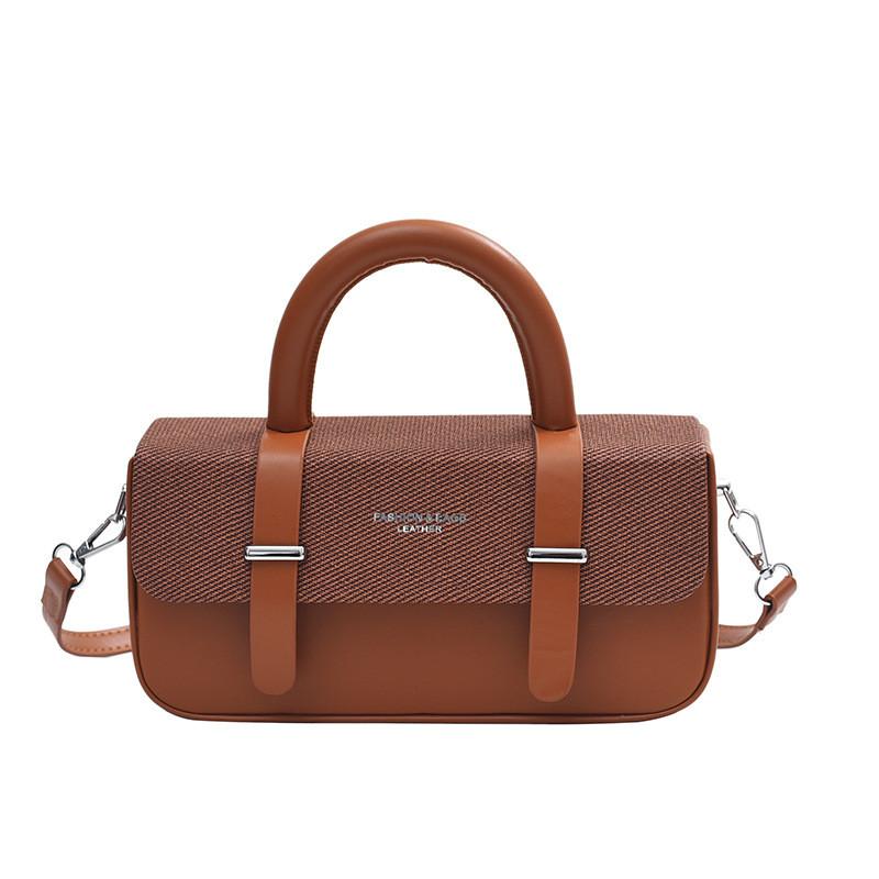 Ielgy Box Bag Trendy All-Match One-Shoulder Stitching Cross-Body Portable Small Square Bag