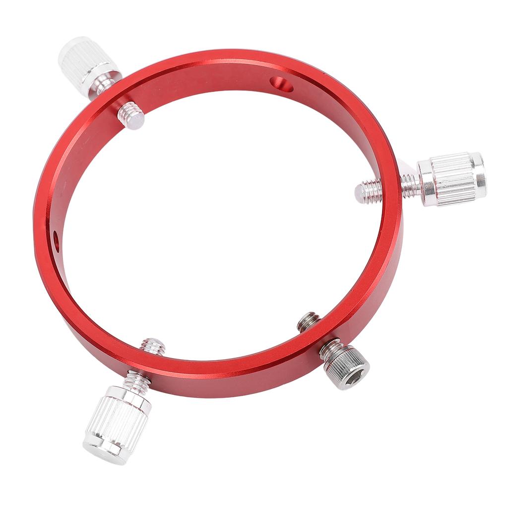 Telescope Guiding Scope Ring with M6 Screw 1 4 Inch Screw Red Aluminum Alloy Six Point Guiding Scope Hoop for 80‑100mm