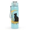1PC Moon And Black Cat Art 750ml Color Plastic Sports Water Bottle Leakproof Flip Straw Lid Suitable for Sports Office Home Use