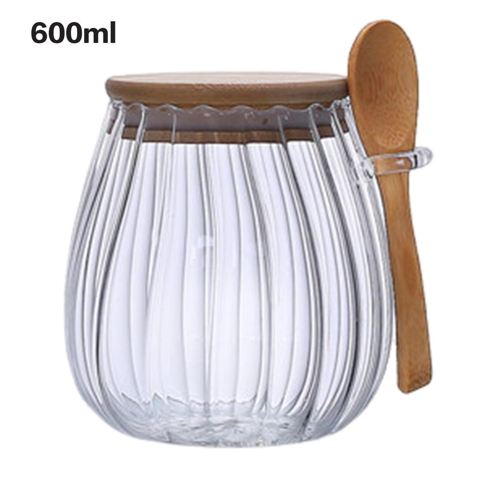 1pc Glass Storage Jars with Airtight Lids Kitchen Coffee Beans Candy Tea Grains Canister Food Containers for Cereal Nuts Cookies