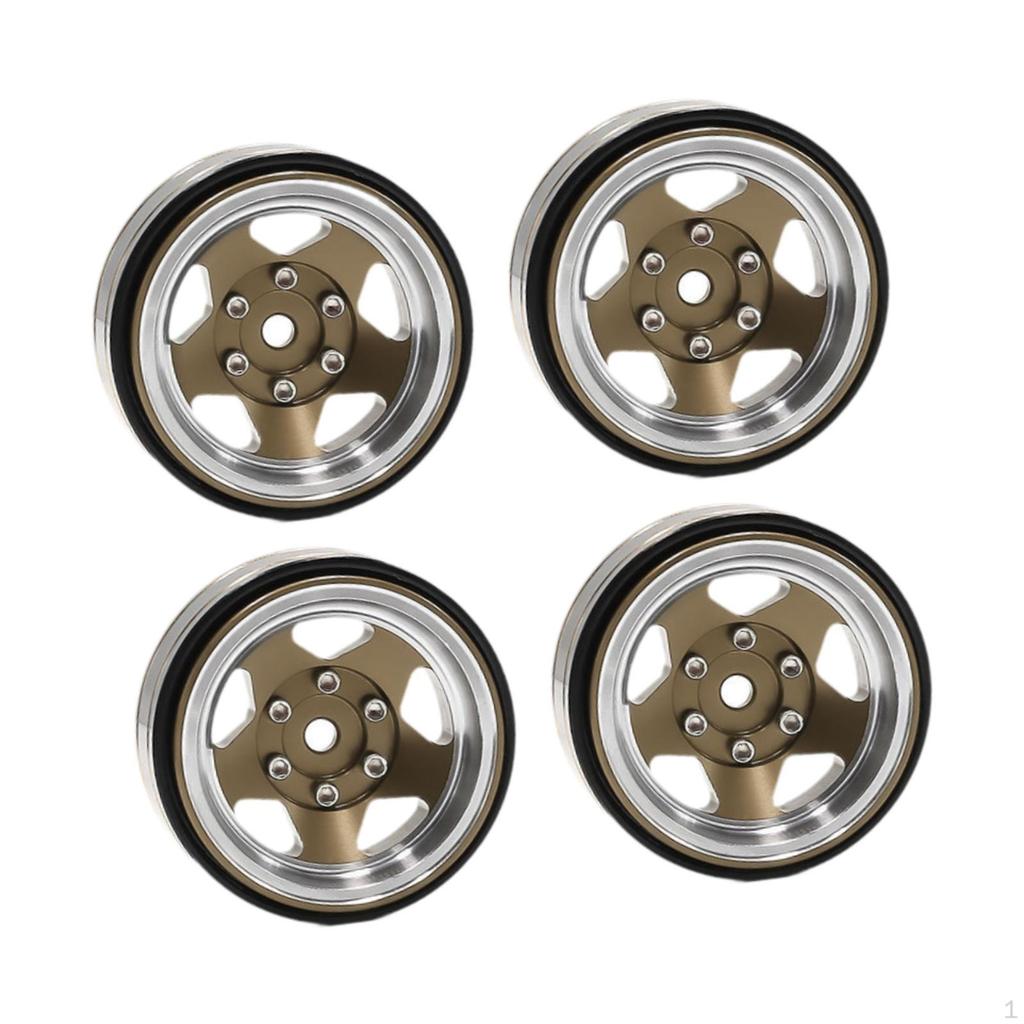 4 Pieces 1.3 Inch Beadlock Wheel Hubs, Width 1.5 Cm, Metal Outer Diameter 3.7 Cm for -18 1: 18 RC