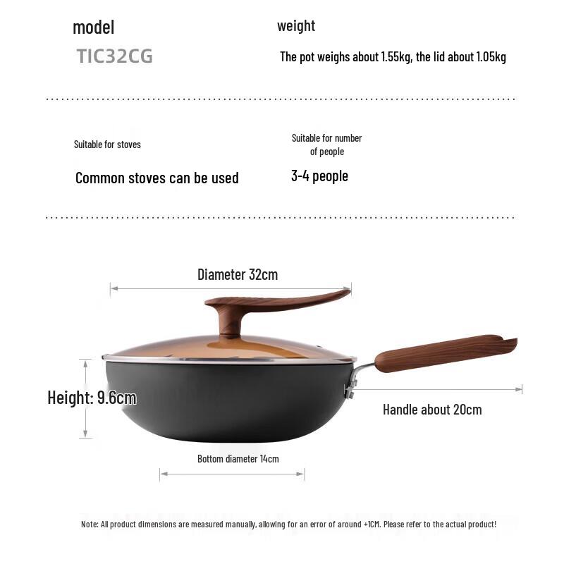 COOKER KING 32cm Wrought Iron Wok
