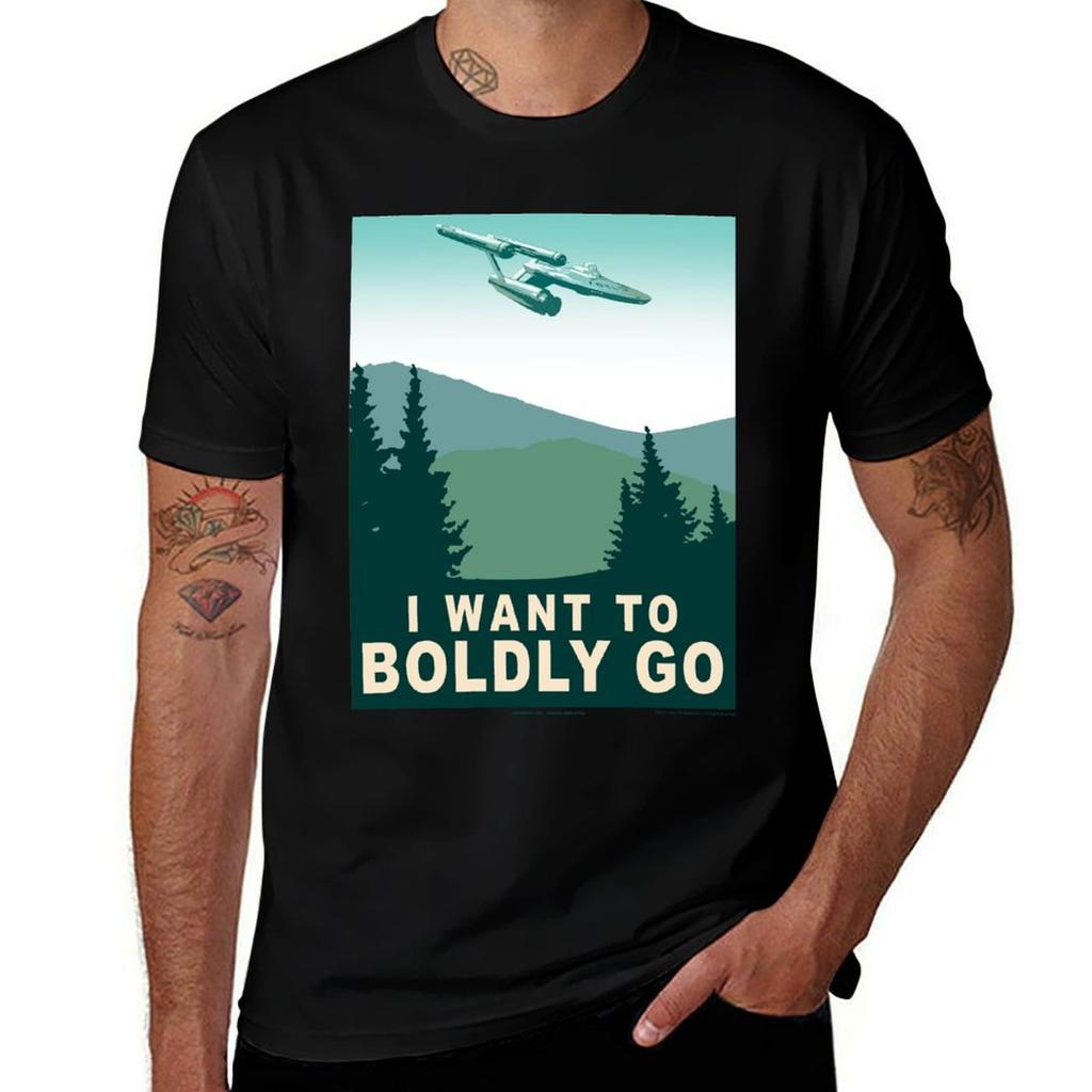 Star Trek Discovery Original Series I Want To Boldly Go Poster Tshirt Trend Art Print Tshirt