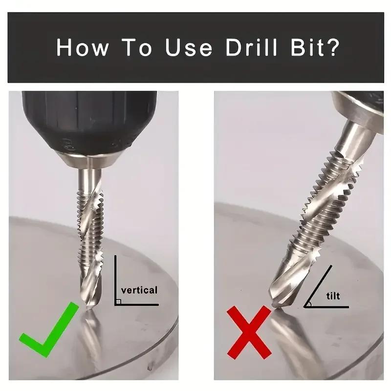 12pcs High-speed Steel Hexagonal Shank Tap Set - Multi Size M3-M10 Spiral Groove Tap Drill Bit for Precise Drilling and Tapping