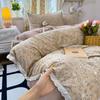 2026 Faux Cotton Washed Lace Bedding Set Floral Duvet Cover
