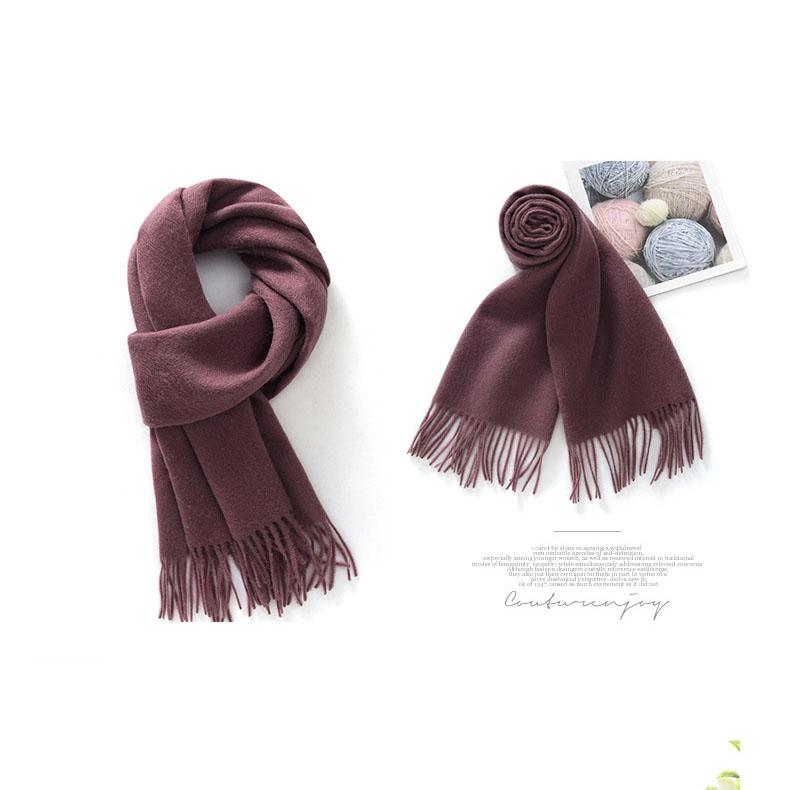 Sciarpa 32x180cm 100% Lana Merino, Coperta Invernale Spessa con Nappe, Sciarpa da Collo Calda e Accogliente, Accessorio Autunno Inverno da Donna