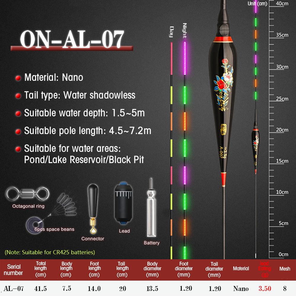 

ONLYOU Nano Purple Light Электронный поплавок для рыбы Холодный свет Высокая яркость Поплавок для ночной рыбалки Высокая чувствительность Карась Вода Бестеневой 2/4 шт. 2pcs