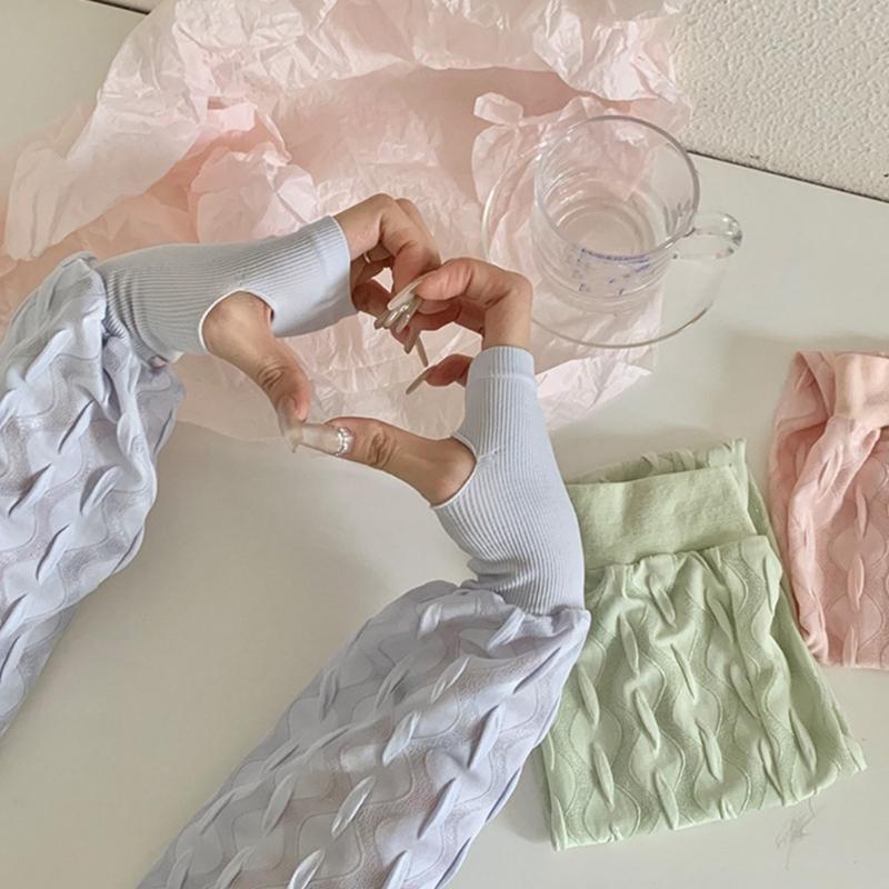 Women Fingerless Ice Silk Cooling Gloves Sunproof Arm Sleeves for Efficient Sun Protections and Everyday Use Armwear