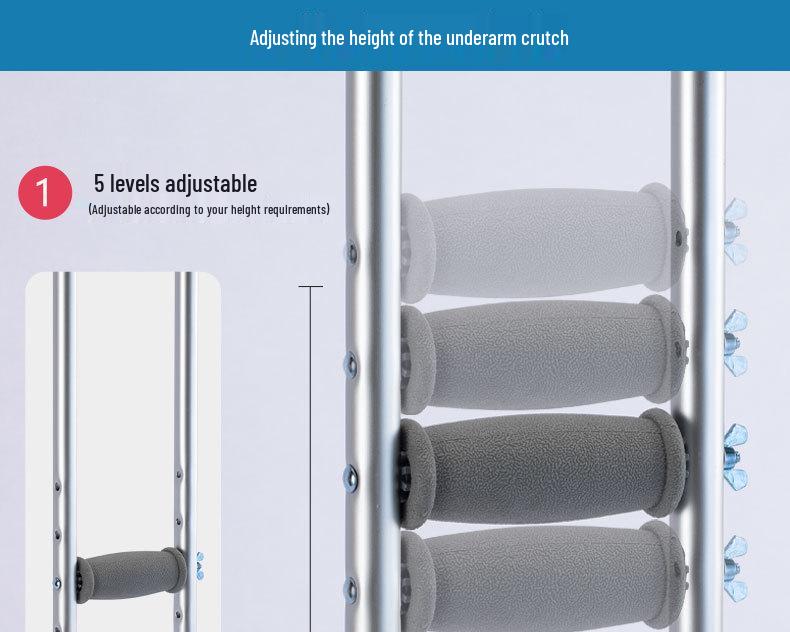 Adjustable Aluminum Alloy Crutches for Elderly and Disabled - Single/Double Options for Outdoor Use