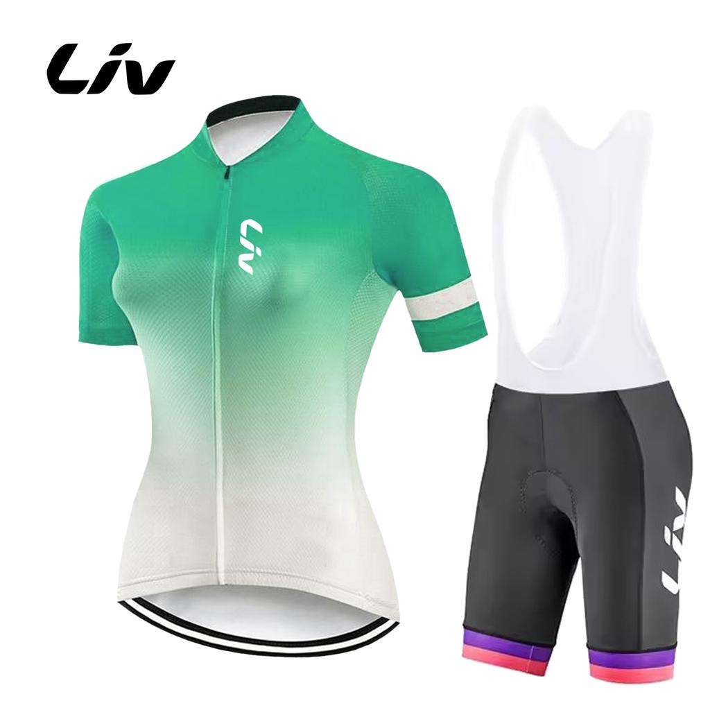 Conjunto de Jersey de Ciclismo de Manga Curta de Verão para Mulher Maillot MTB Ropa Ciclismo Roupa de Bicicleta Respirável Roupa de Ciclismo Bib