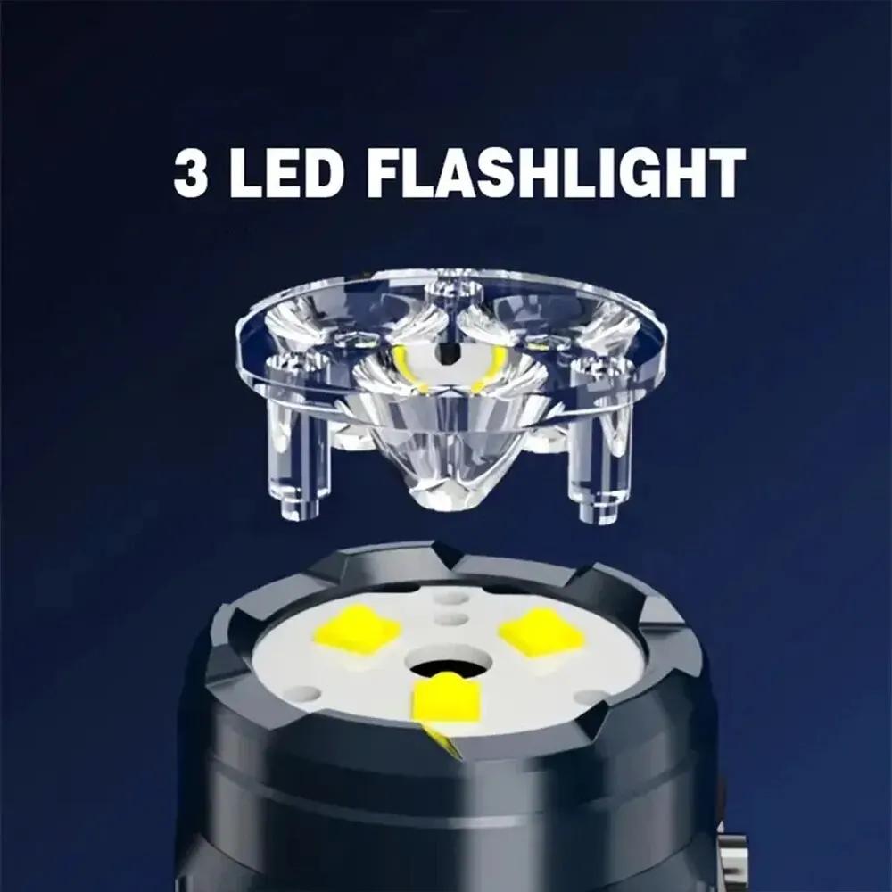 2000LM LED Super Bright Flashlight Portable Mini Burst Torch Rechargeable Outdoor Emergency Spotlight with Pen Clip Tail Magnet