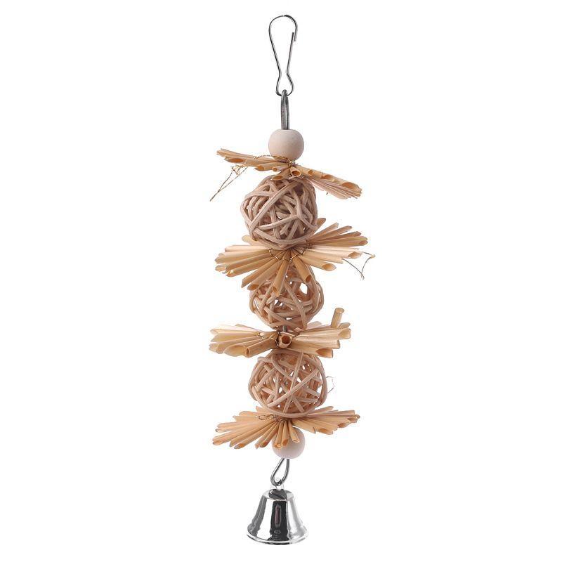 Parrot Chew Toy Rattan Balls with Bright Color Entertainment for Small Birds Cockatiel Finch