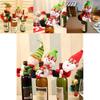 Manchons pour bouteilles de vin Père Noël et Bonhomme de neige avec design cartoon pour décoration de fête de Noël