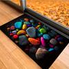 Kolorowy dywan z nadrukiem kamyków - Mata antypoślizgowa do salonu/sypialni/łazienki, Unikalny prezent urodzinowy